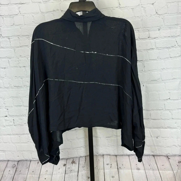 Animale Oversized Black and White Button Down Shirt Size 2 - Picture 4 of 6